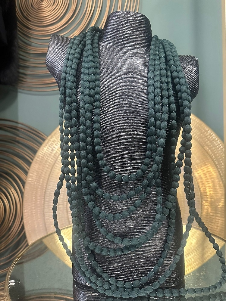 COLLAR MULTI VUELTAS LANA BOLITAS 2