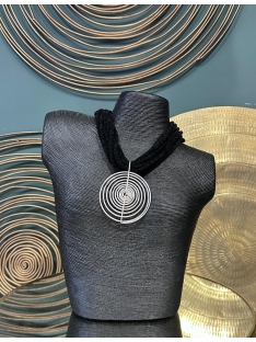 GARGANTILA CHENILLA MEDALLA ESPIRAL