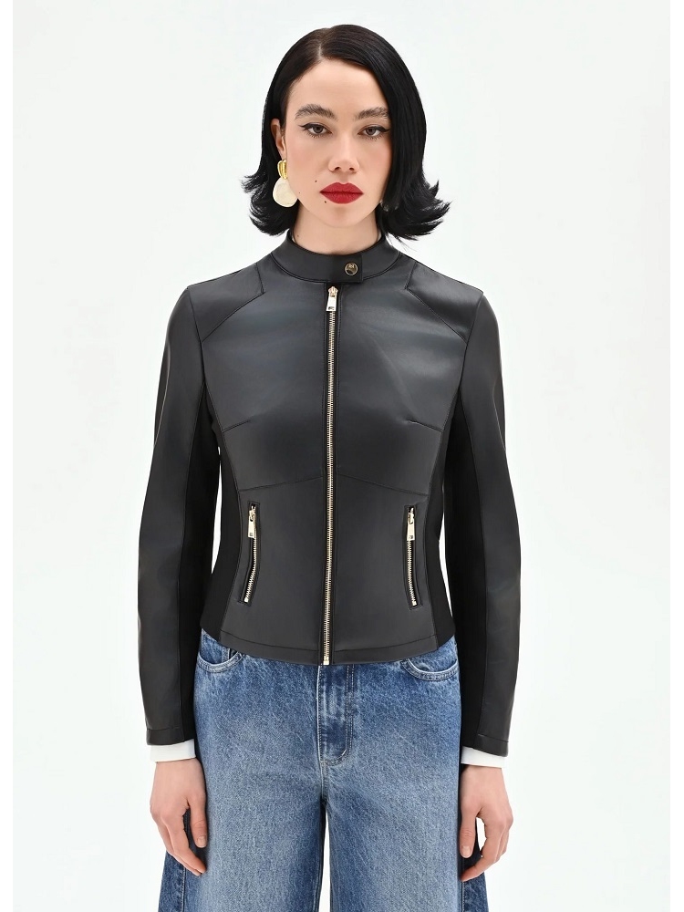 CHAQUETA ECOPIEL COMBI PUNTO