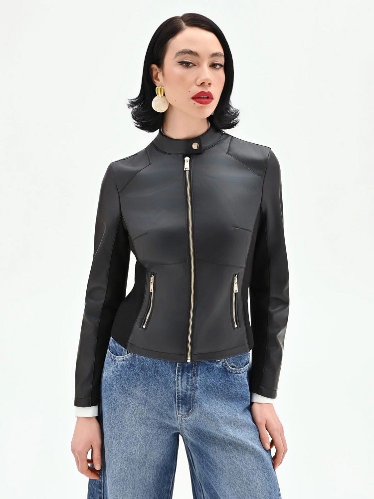 CHAQUETA ECOPIEL COMBI PUNTO