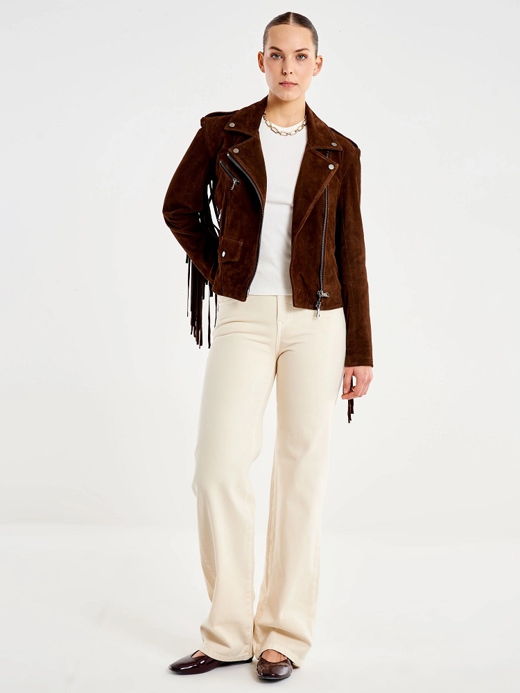 CHAQUETA  PIEL FLECOS