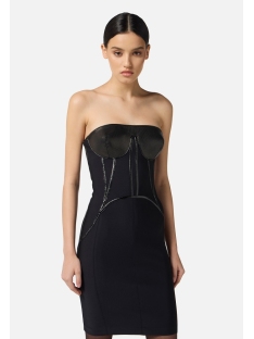 VESTIDO NEOPRENO CON DETALLES TIPO CORSE