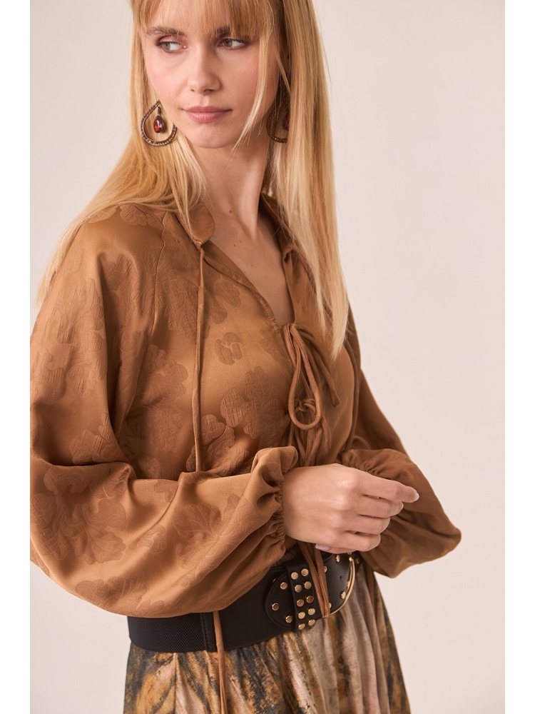 BLUSA EST ORIENTAL SATINADA LISO FLOR 2