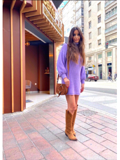 VESTIDO C/ALTO MANGA ANCHA