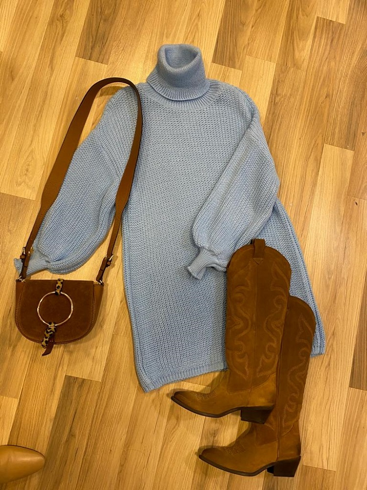 VESTIDO C/ALTO MANGA ANCHA 2