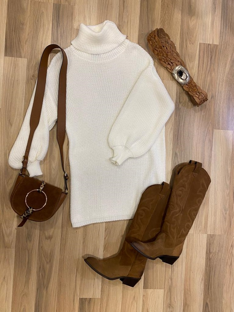 VESTIDO C/ALTO MANGA ANCHA 2