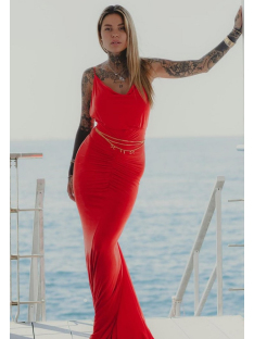 VESTIDO RED CARPET PUNTO CUPRO DRAPEADO